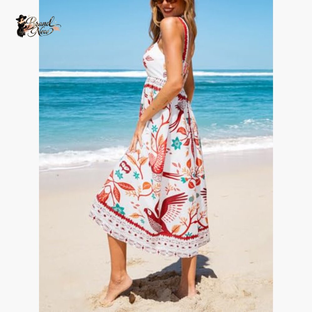 Polyester Square Neck Elastic Waist Sleeveless Ma… - image 4